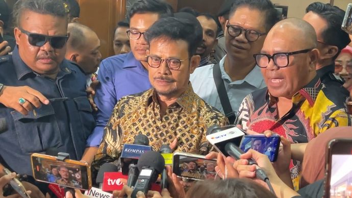 Mantan Menteri Pertanian Syahrul Yasin Limpo (SYL) usai sidang tuntutan. 