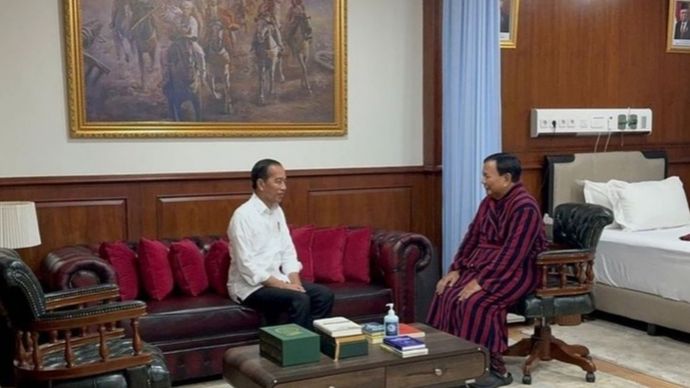 Presiden terpilih Prabowo Subianto saat menerima kunjungan Presiden Jokowi. (Instagram) 