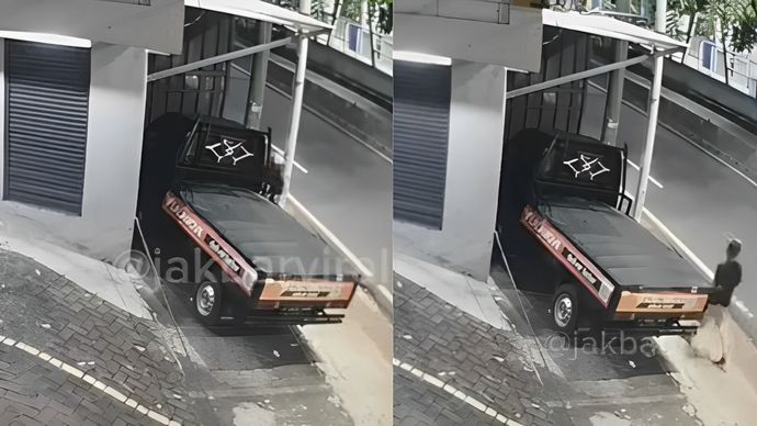 Pencurian mobil pick up di depan Halte Busway Duri Kepa, Jakarta Barat, pada Minggu (30/6/2024) dini hari.