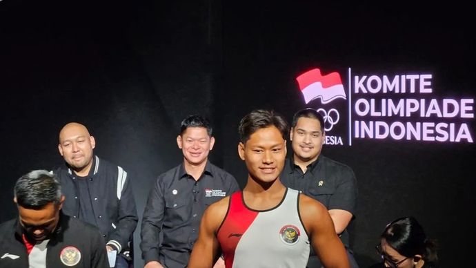 Seragam kontingen Indonesia di Olimpiade Paris 2024 resmi diluncurkan, Kamis (4/7/2026)