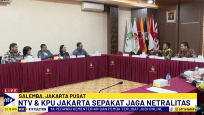 Pimpinan Redaksi NusantaraTV beraudiensi dengan Ketua KPU Jakarta dan jajaran/tangkapan layar NTV