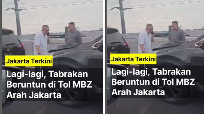 Tabrakan beruntung di Tol MBZ