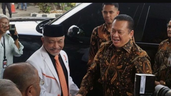 Ketua MPR RI Bambang Soesatyo bertemu dengan Presiden PKS Ahmad Syaikhu di Kantor DPP PKS