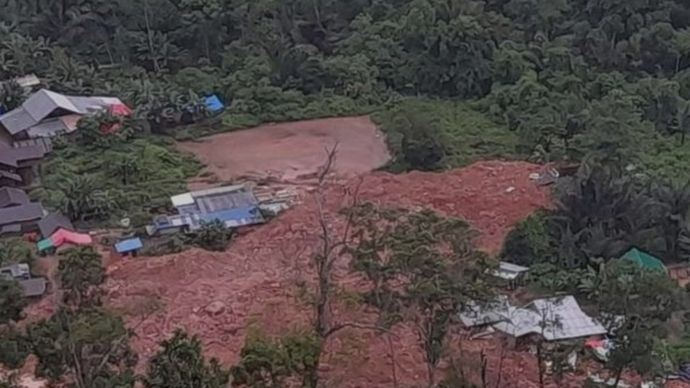 Lokasi longsor di tambang rakyat, Kabupaten Bone Bolango, Gorontalo. (Dok.) 