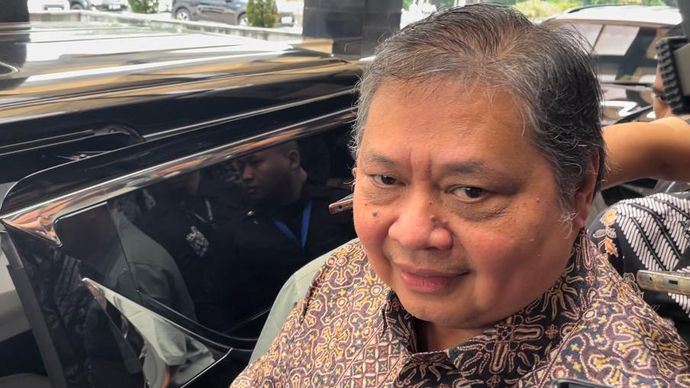 Ketua Umum Partai Golkar sekaligus Menko Perekonomian Airlangga Hartarto (Ntvnews.id-Muslimin Trisyuliono)