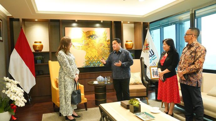 Menteri BUMN Erick Thohir bertemu dengan petinggi produsen nikel terbesar di dunia Vale Base Metals. (Instagram @erickthohir)