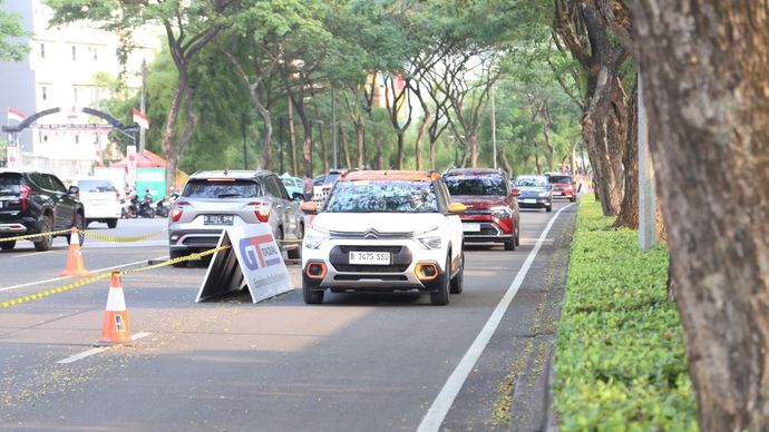 GIIAS 2024 kembali menghadirkan pengalaman menantang bagi para pengunjung dengan area test drive dan test ride. (Foto: Amara Tujuh Perjuangan)