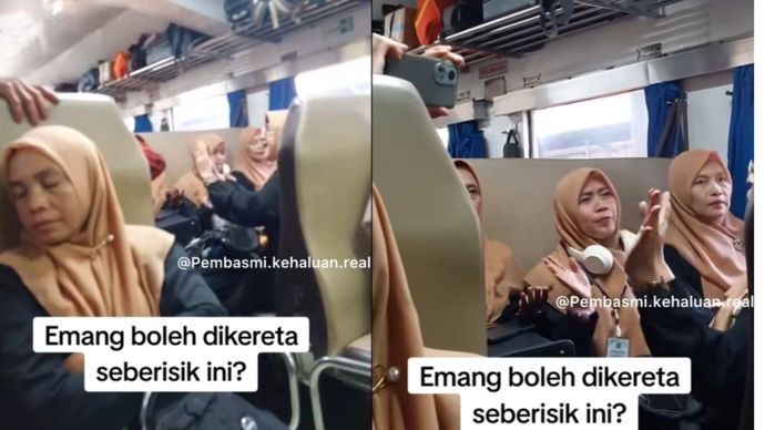 Emak-emak Bikin Gaduh di Kereta Api <b>(Instagram)</b>