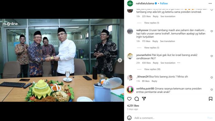 Akun Instagram Nahdlatul Ulama (NU) <b>(Instagram)</b>