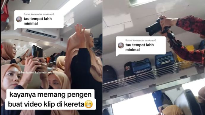 Emak-emak Bikin Gaduh di Kereta Api