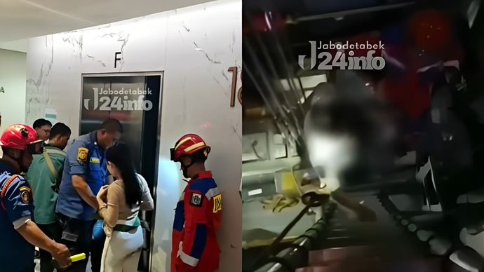 Karyawan terjebak di dalam lift selama 5 jam.