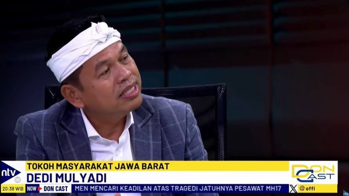 Dedi Mulyadi saat tampil sebagai bintang tamu dalam program DonCast di Nusantara TV, Kamis (18/7/2024).