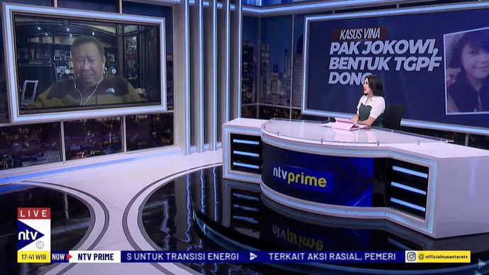 Mantan Kabareskrim Polri Komjen Pol (Purn) Susno Duadji saat menjadi narassumber program dialog NTV Prime di Nusantara TV, Kamis (19/7/2024).