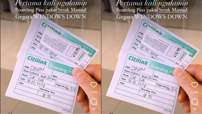 Boarding Pass Ditulis Tangan