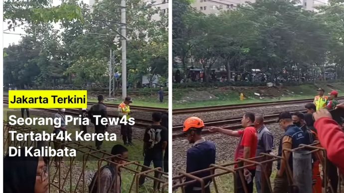 Pria tertabrak kereta