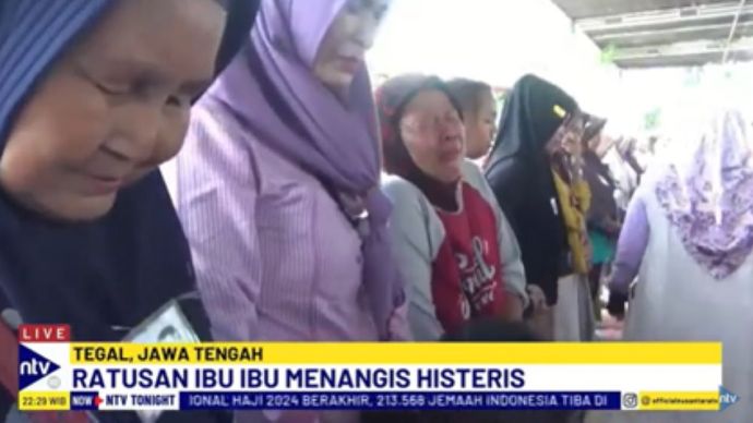 Ratusan emak-emak antusias mengikuti lomba nangis di Tegal/tangkapan layar NTV