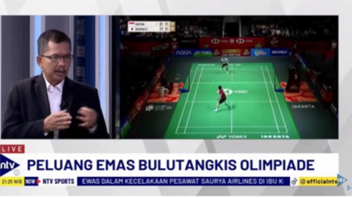 Pengamat bulutangkis, Daryadi dalam Dialog NTV Sport di NusantaraTV/tangkapan layar NTV