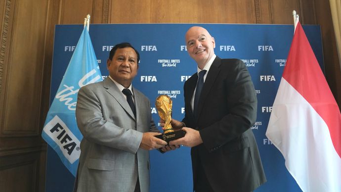 Menteri Pertahanan RI, Prabowo Subianto dan Presiden FIFA, Gianni Infantino. <b>(Dok.Istimewa)</b>