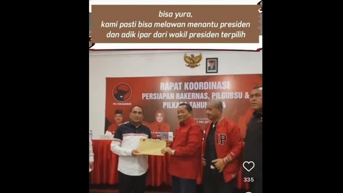 Unggahan akun Instagram PDIP Sumut. (Tangkapan layar) 