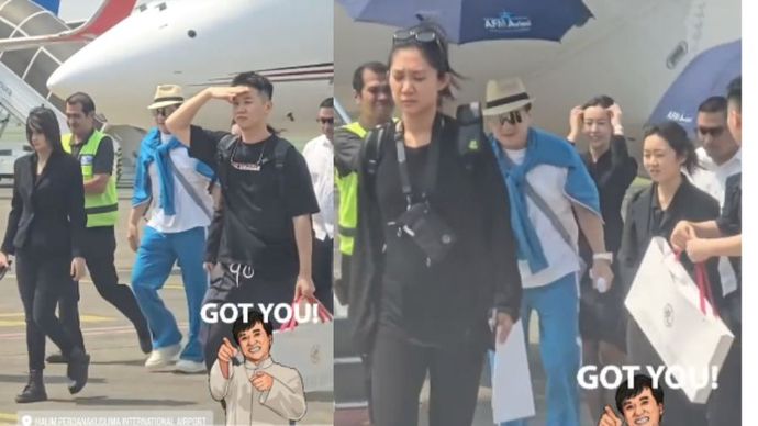 Viral Video Jackie Chan Kepergok Datang ke Indonesia