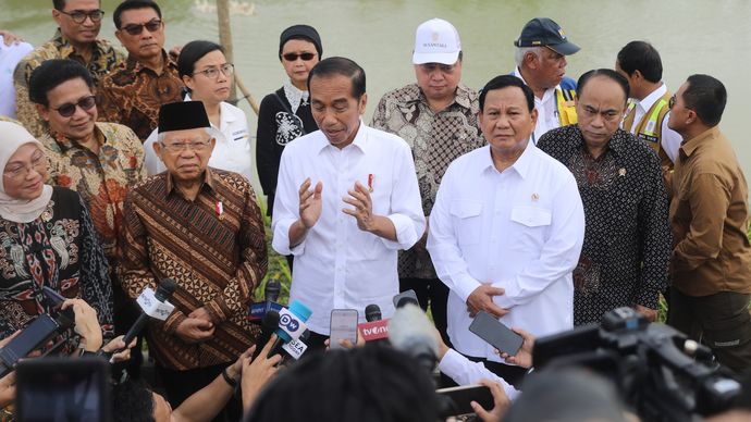 Prabowo hadiri Sidang Kabinet yang dipimpin Presiden RI Joko Widodo di Ibu Kota Nusantara, Kalimantan Timur, Senin (12/8).