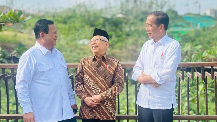 Jokowi, Prabowo dan Prof Maruf Amin di IKN