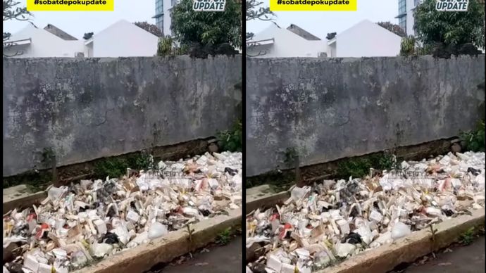 sampah menumpuk di kali Walikota Depok