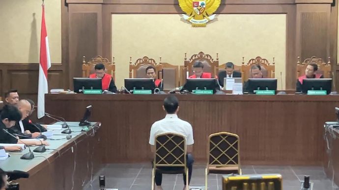 Sidang kasus korupsi timah dengan terdakwa Harvey Moeis. 