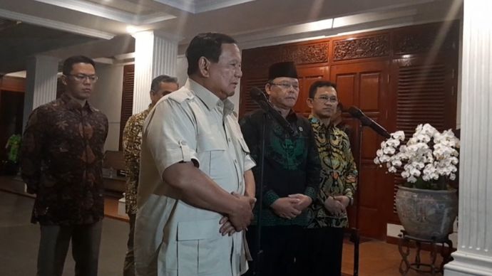 Prabowo Subianto dan Plt Ketua Umum PPP Mardiono  <b>(NTVNews.id/Adiansyah)</b>