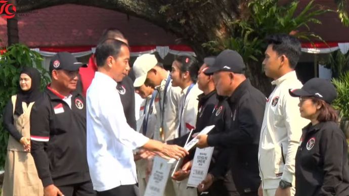 Jokowi Terima Atlet Olimpiade  <b>(YouTube @Sekretariat Presiden)</b>