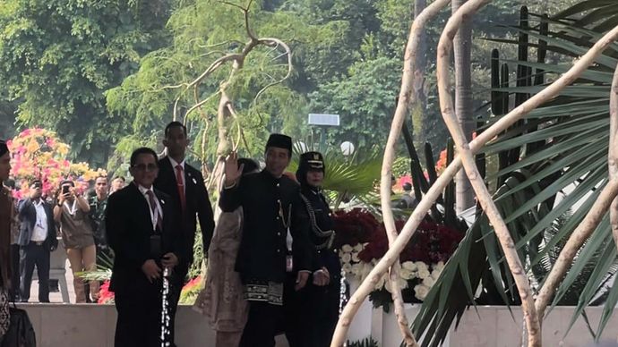 Presiden Jokowi pakai baju adat Betawi dalam Sidang Tahunan MPR RI (Ntvnews.id-Muslimin Trisyuliono)