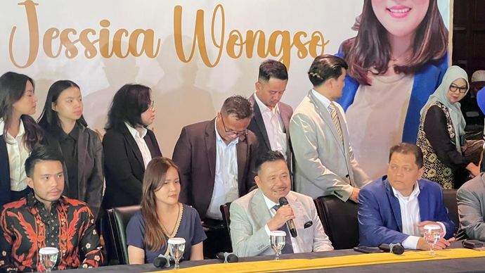 Konferensi pers bebasnya Jessica Kumala Wongso. 