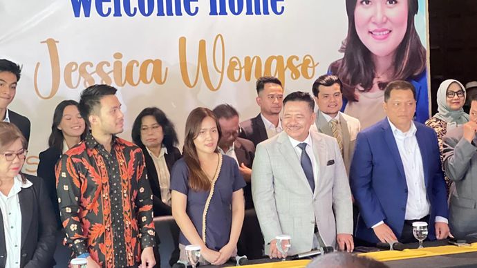 Konferensi pers bebasnya Jessica Wongso. 