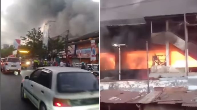 Pasar disidoarjo terbakar <b>(Instagram infojatim)</b>