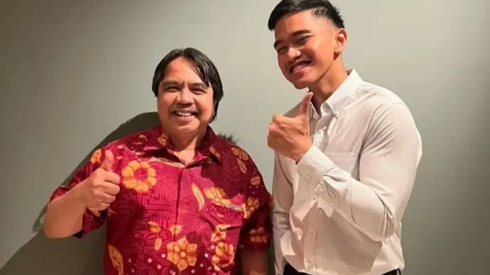 Ade Armando dan Ketua Umum PSI Kaesang Pangarep. 