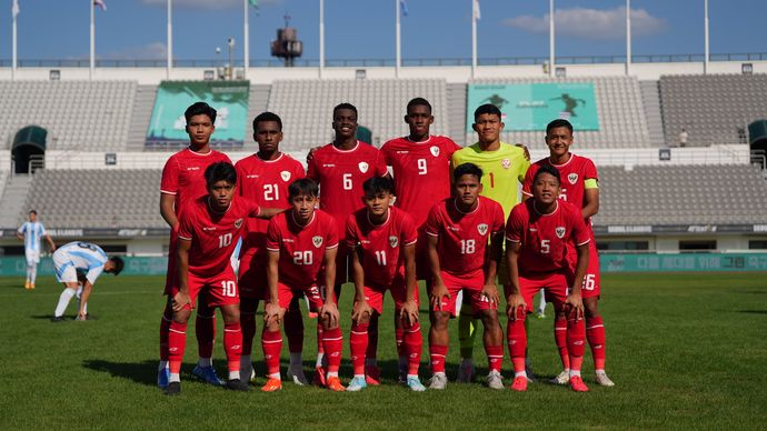 Timnas Indonesia U-20 menang 2-1 atas Argentina U-20 di ajang Seoul Earth On Us Cup 2024, Rabu (28/8/2024). <b>(PSSI)</b>