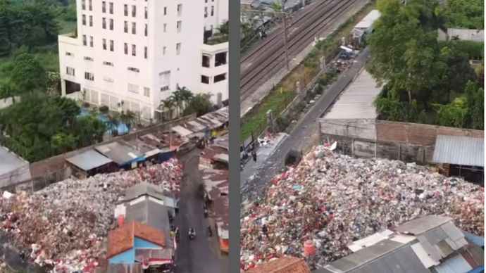 Sampah menumpuk di kota Depok