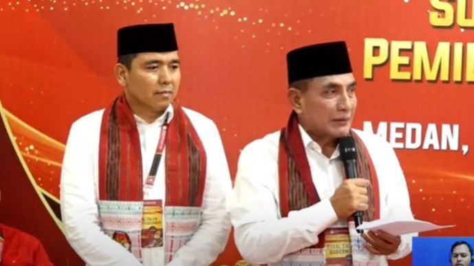 Edy Rahmayadi dan Hasan Basri Sagala. <b>(Tangkapan layar Youtube.)</b>