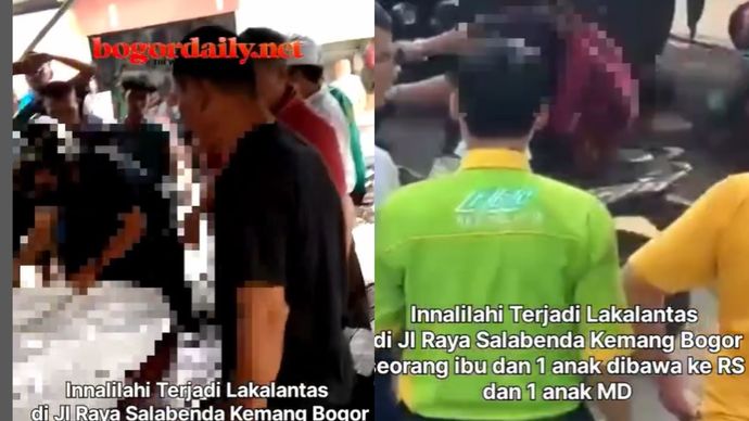 Ibu dan balita kecelakaan di Bogor