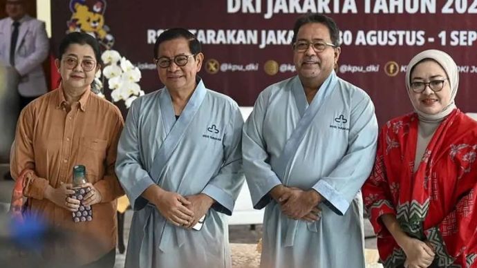 Pramono Anung dan Rano Karno tes kesehatan untuk Pilgub Jakarta 2024. (Antara) 