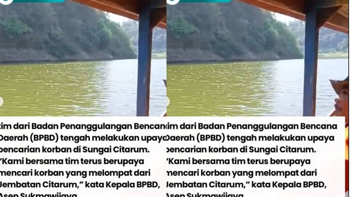 seorang loncat ke sungai citarum