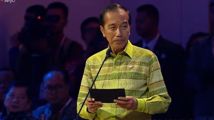 Presiden Jokowi di Gala Dinner Indonesia-Africa Forum ke-2 di Bali. (YouTube) 