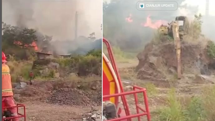 Kebakaran Hutan Pinus di CIanjur