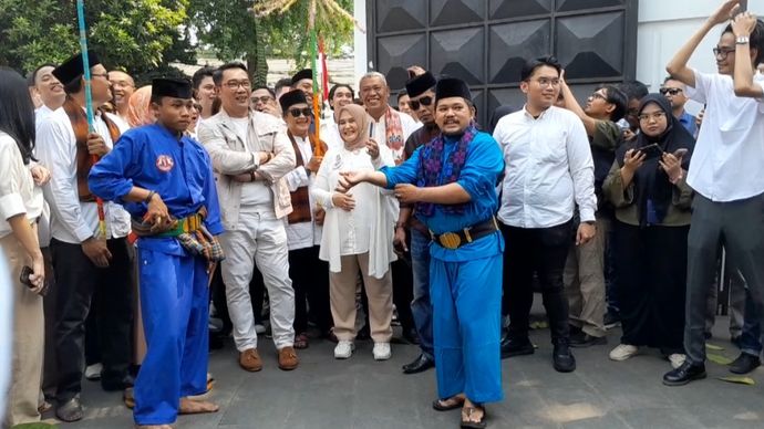 Ridwan Kamil ke markas TKN Fanta <b>(Ntvnews.id/Adiansyah)</b>