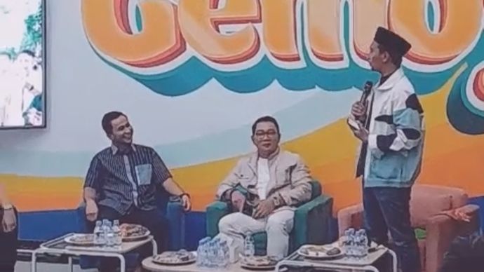 Ridwan Kamil kunjungi TKN Fanta <b>(Ntvnews.id/Adiansyah)</b>