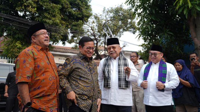 Pramono Anung bersama pasangannya Rano Karno di Pilkada Jakarta 2024 bertemu dengan mantan Gubernur Jakarta Fauzi Bowo di Museum M.H Thamrin. <b>(Dok.Istimewa)</b>