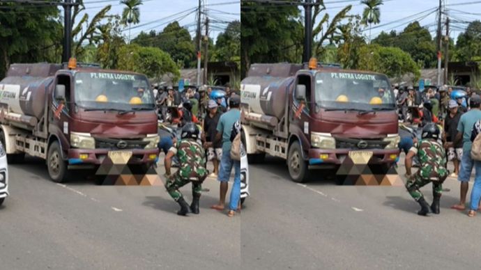 Kecelakaan lalu lintas di Kota Sorong, Papua Barat Daya, tepatnya di Jalan Raya Ahmad Yani, Klademak.