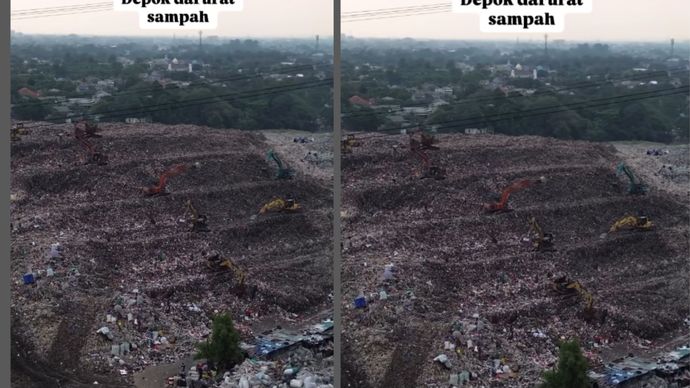 Sampah menggunung di Depok