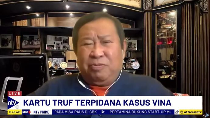 Mantan Kabareskrim Polri (2008-2009) Komjen Pol (Purn) Susno Duadji saat menjadi narasumber dalam program Dialog NTV Prime di Nusantara TV, Kamis (5/9/2024). 