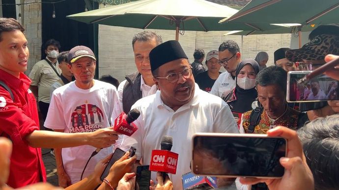 Bakal calon wakil gubernur Jakarta Rano Karno. 